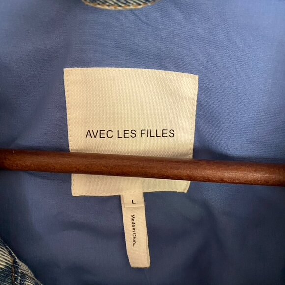 Avec Les Filles Patchwork Denim Jacket size L - Picture 3 of 6